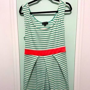 Forever 21 Plus white and mint striped dresss